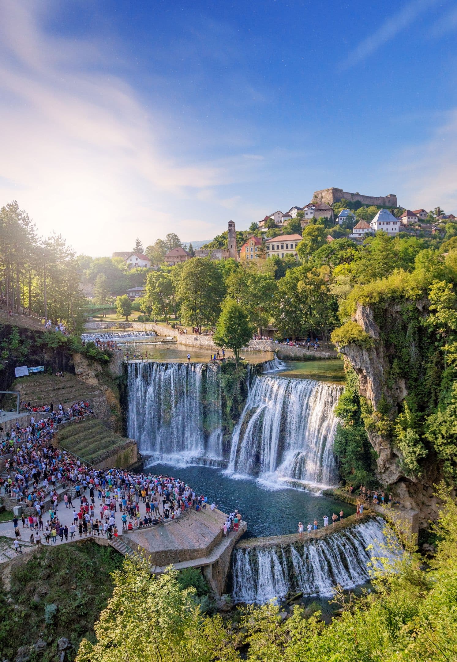 Jajce Waterfall and Old Town